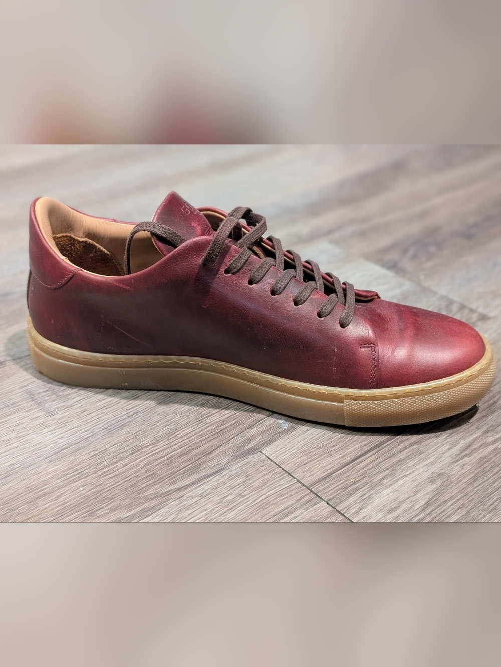Goral and Son Low Top Leather Sneaker Burgandy-Brown Color - May Run Small - Picture 11 of 16